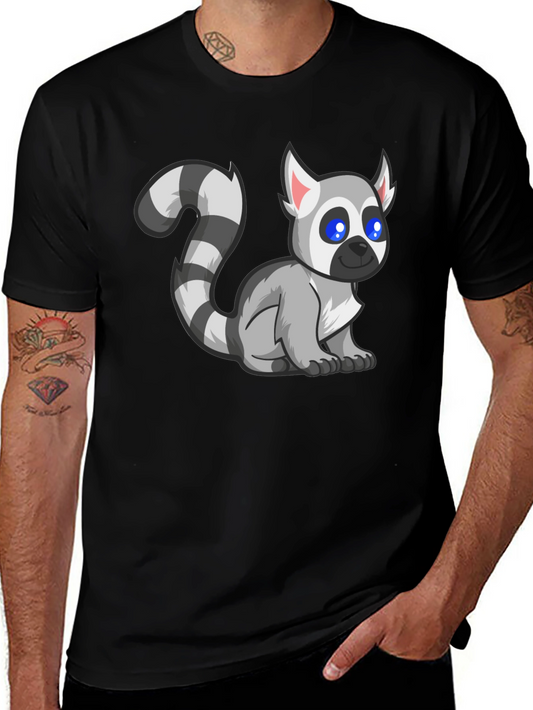 Lemur Graphic Tee - Black Cotton T-Shirt