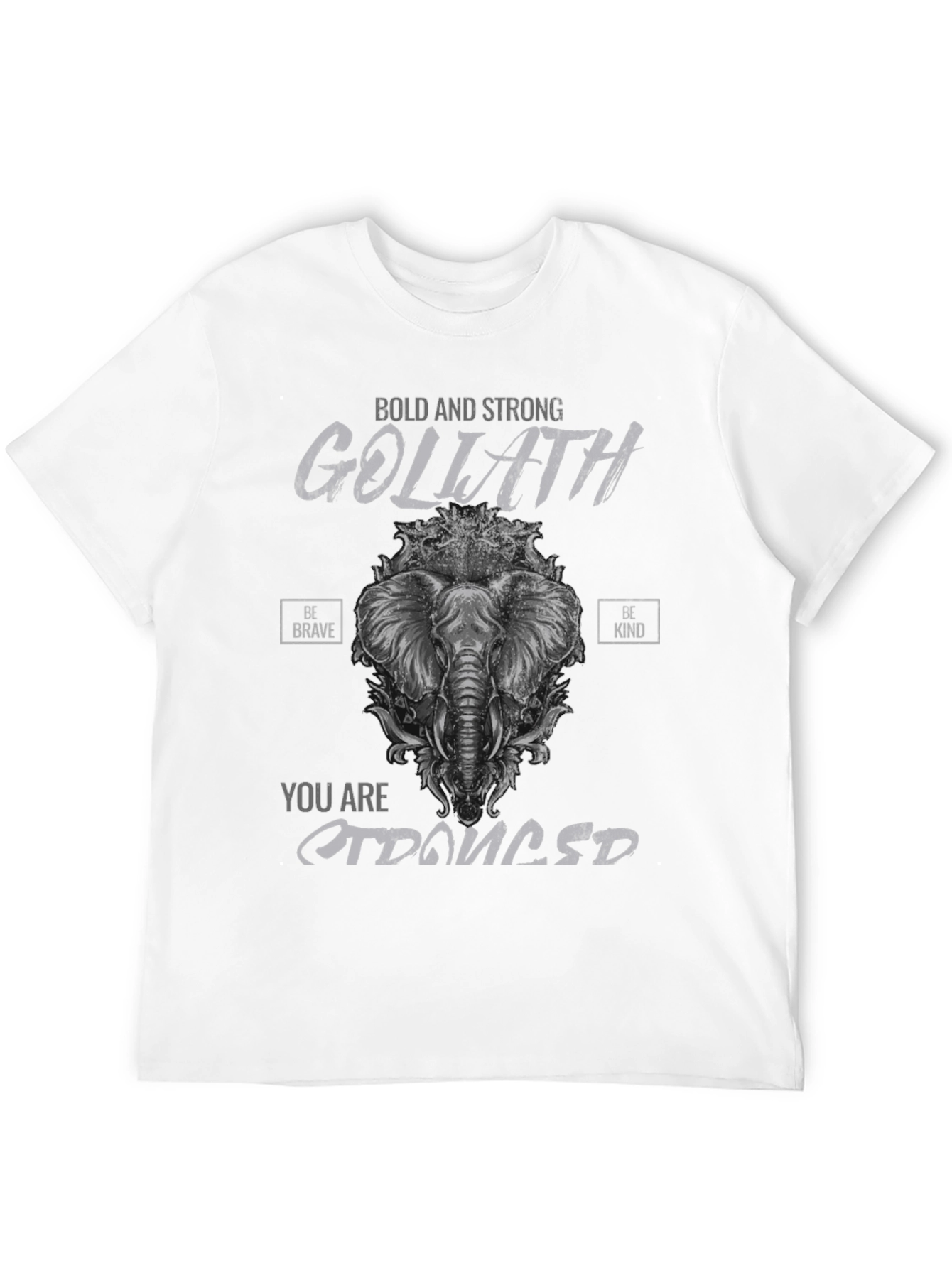 Bold Goliath Elephant Graphic Black T-Shirt