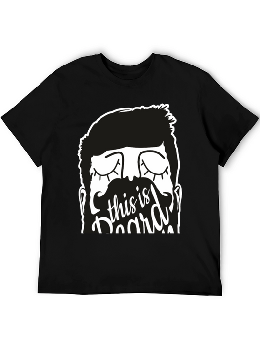 This is Beard Black Graphic T-Shirt