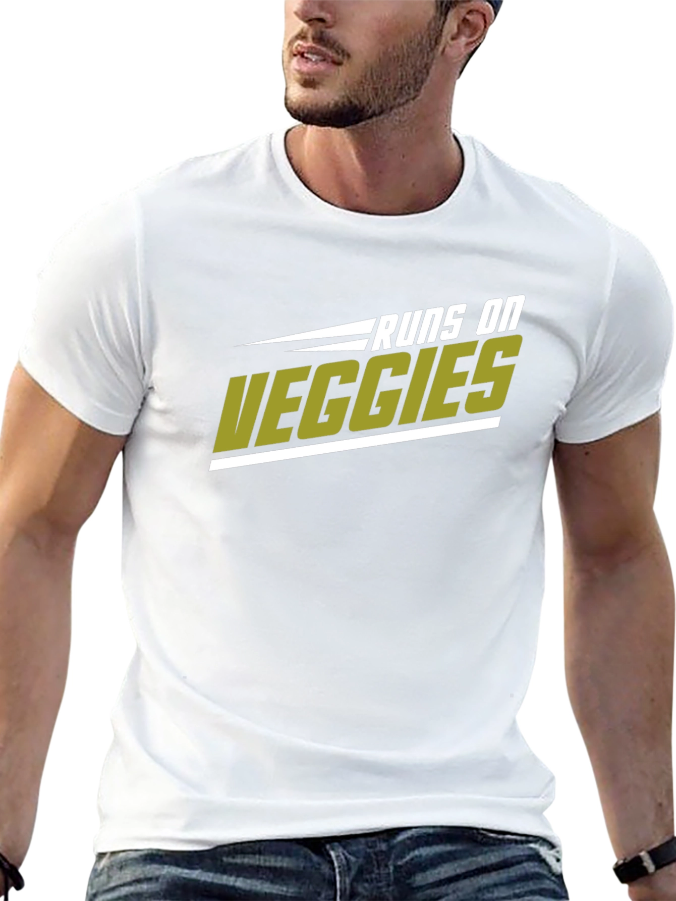 Runs on Veggies Graphic T-Shirt - Black