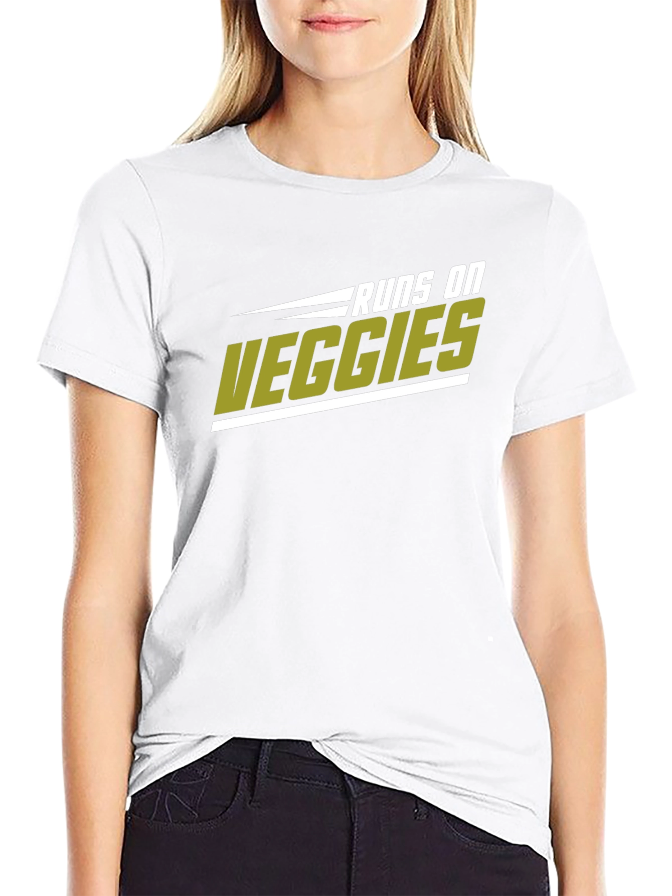 Runs on Veggies Graphic T-Shirt - Black