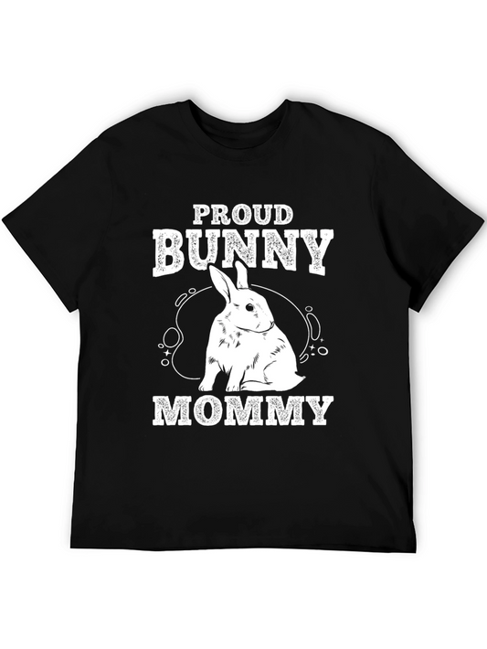 Proud Bunny Mommy T-Shirt - Black