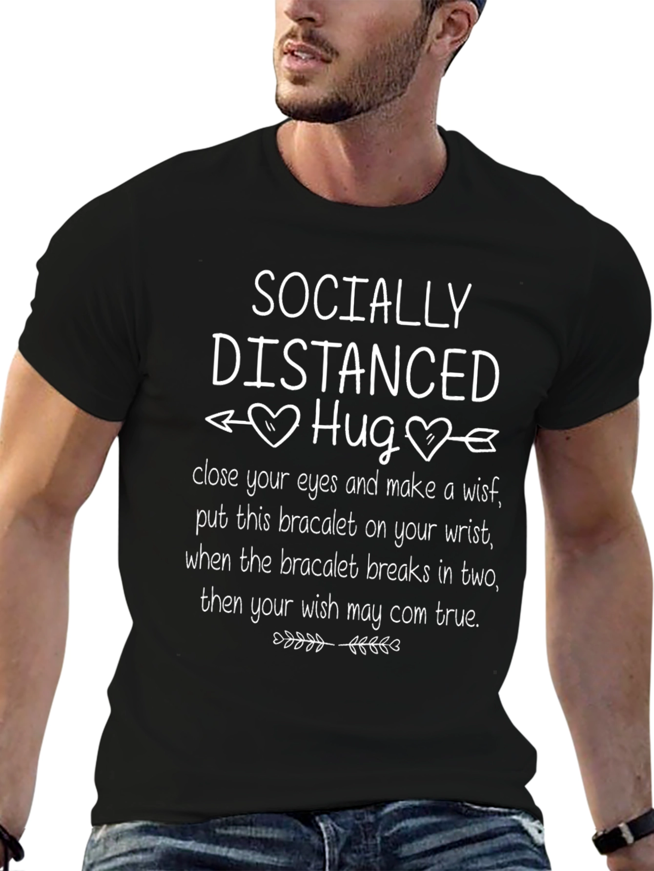 Socially Distanced Hug Graphic T-Shirt