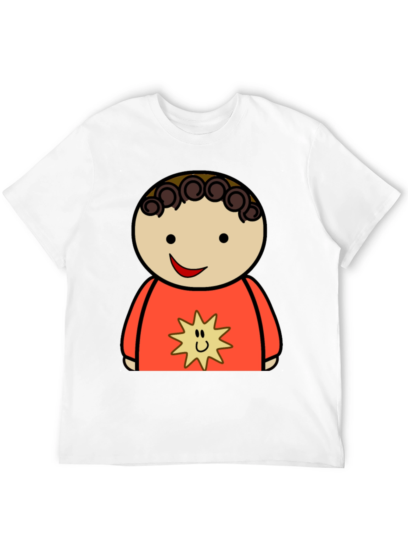 Cartoon Character Graphic Tee - Black