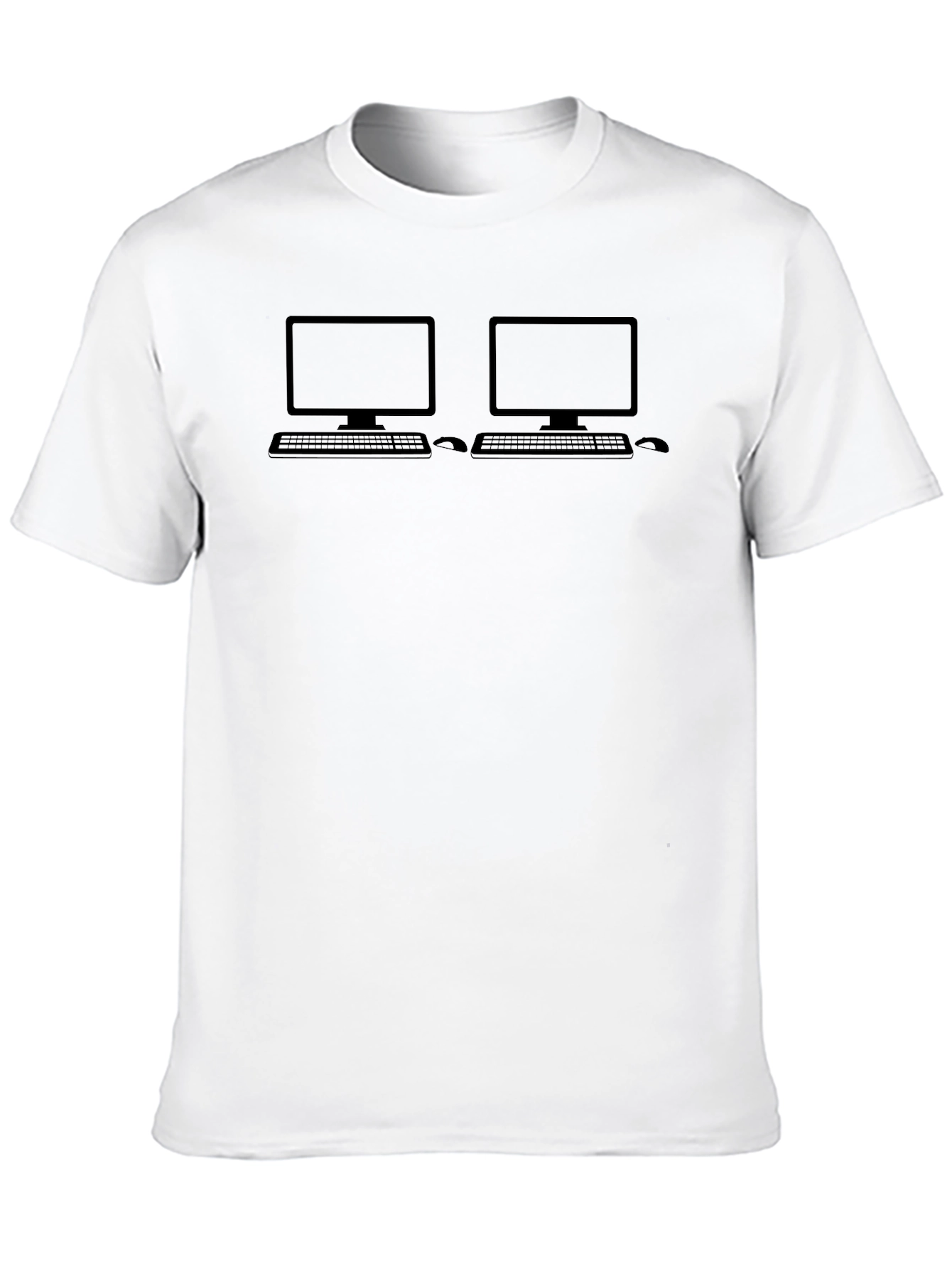Black Twin PC Setup Graphic Tee - Programmer/Gamer Style