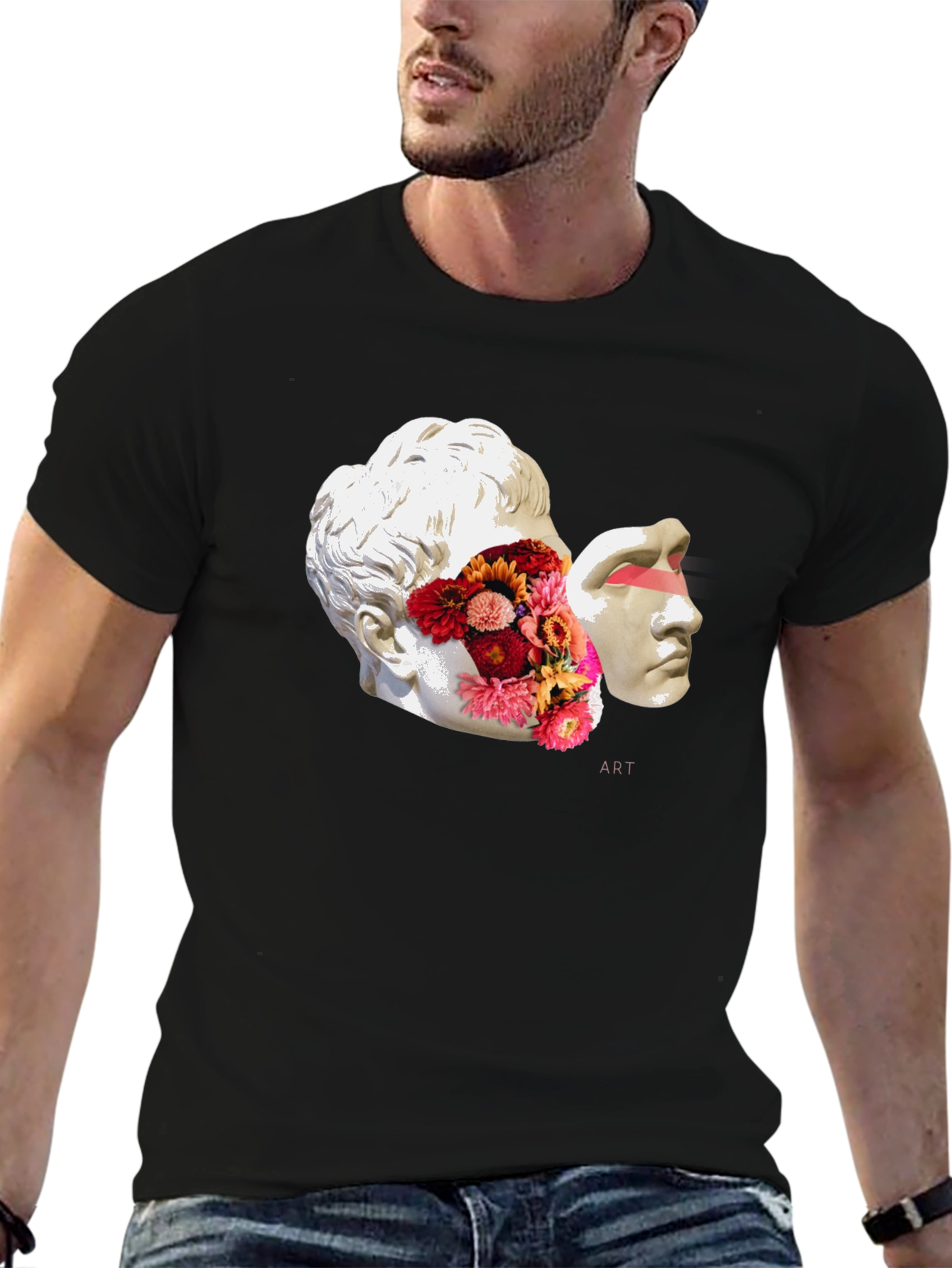 Artistic Sculpture Graphic Tee - Modern Art T-Shirt