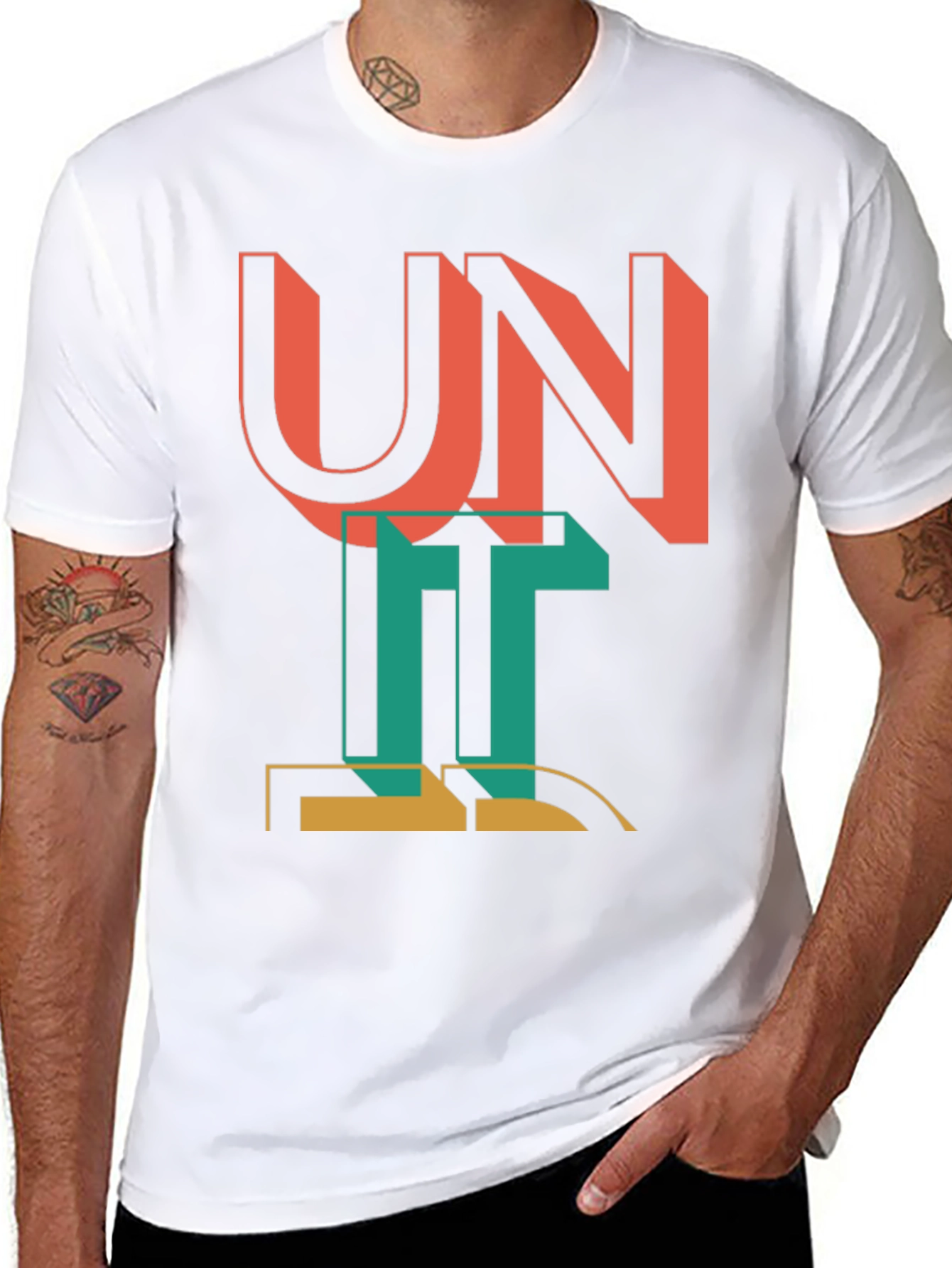 Unique Graphic Print Tee - Modern Style