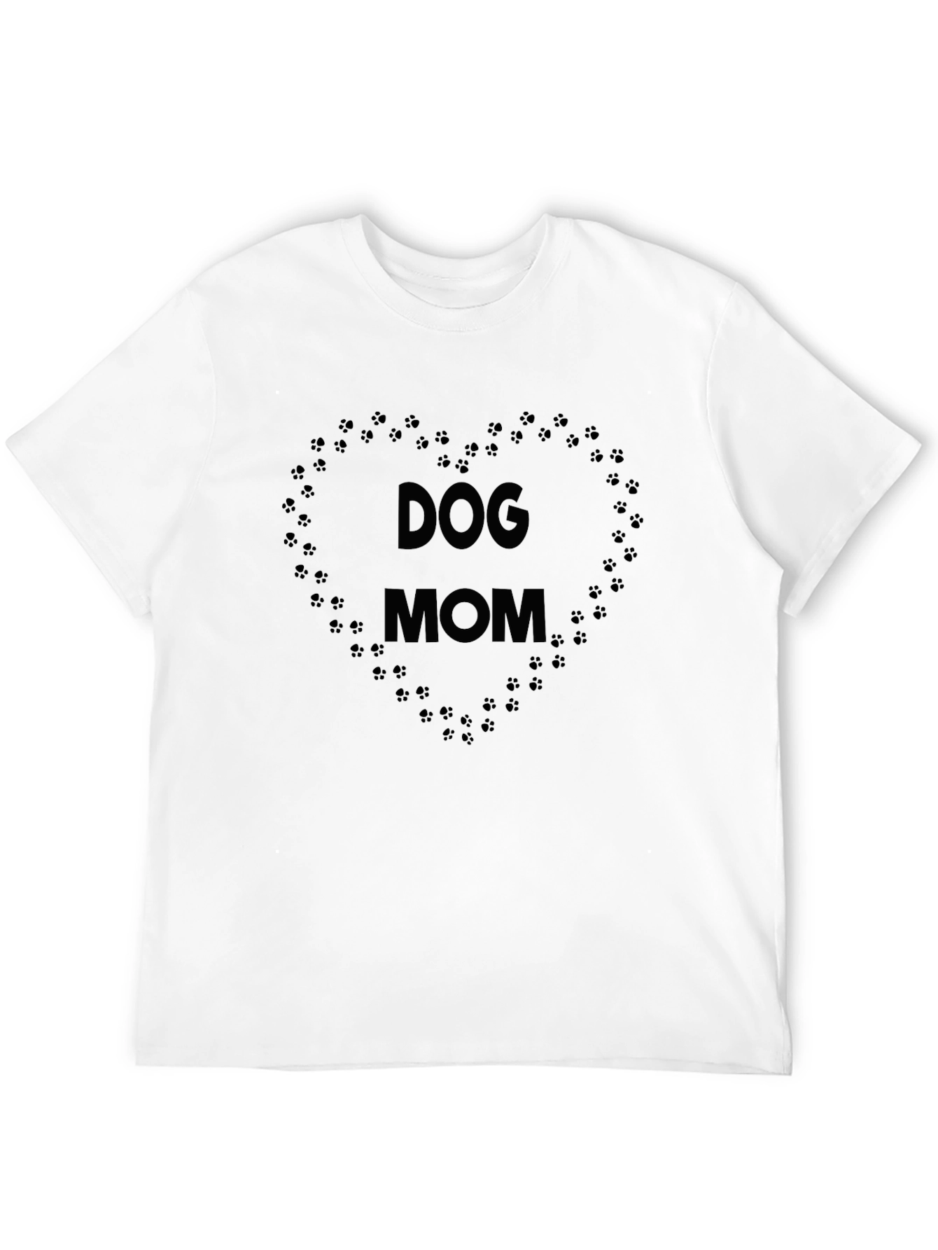 Dog Mom Paw Print Heart Graphic Tee