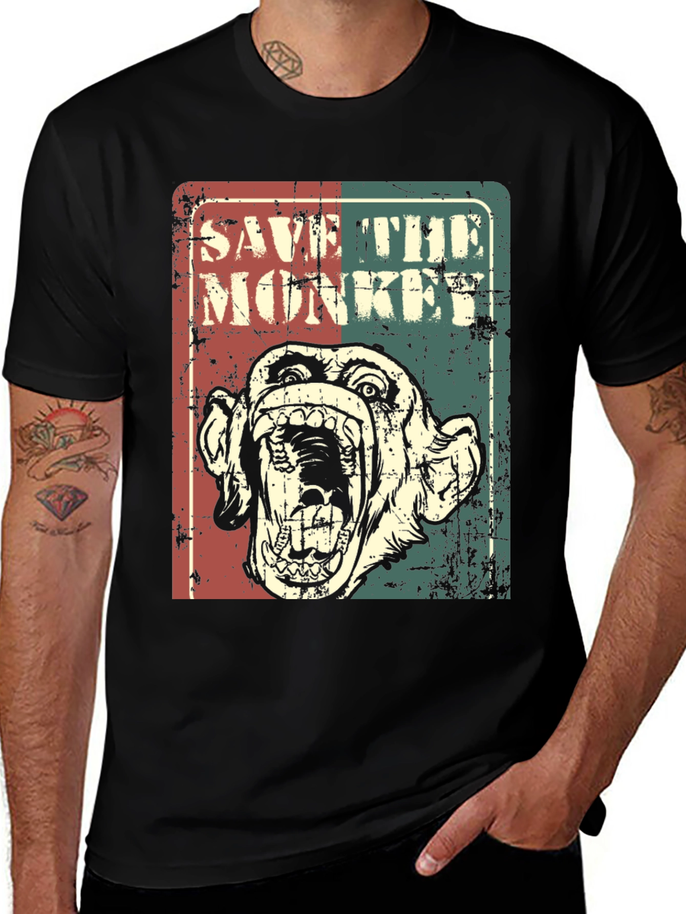 Save the Monkey Graphic T-Shirt