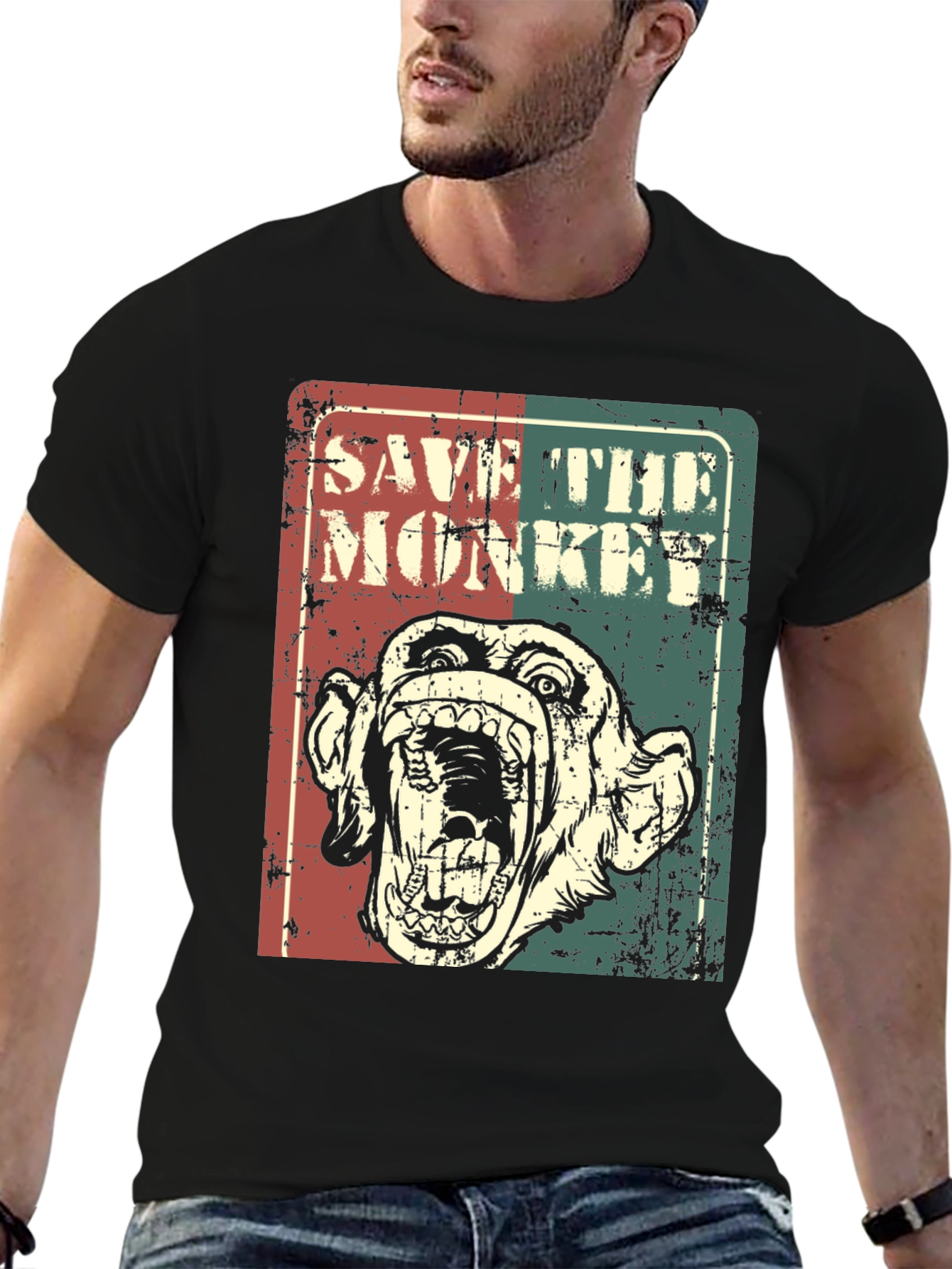 Save the Monkey Graphic T-Shirt