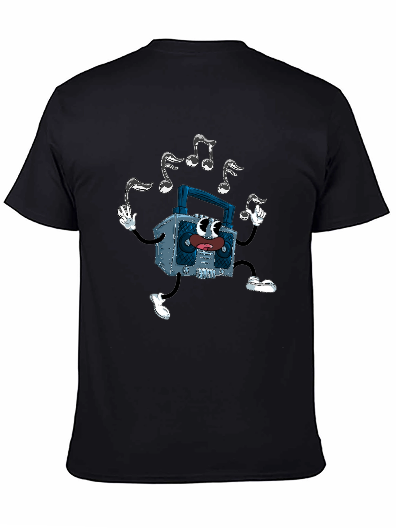 Cartoon Radio T-Shirt - Music Lover Graphic Tee