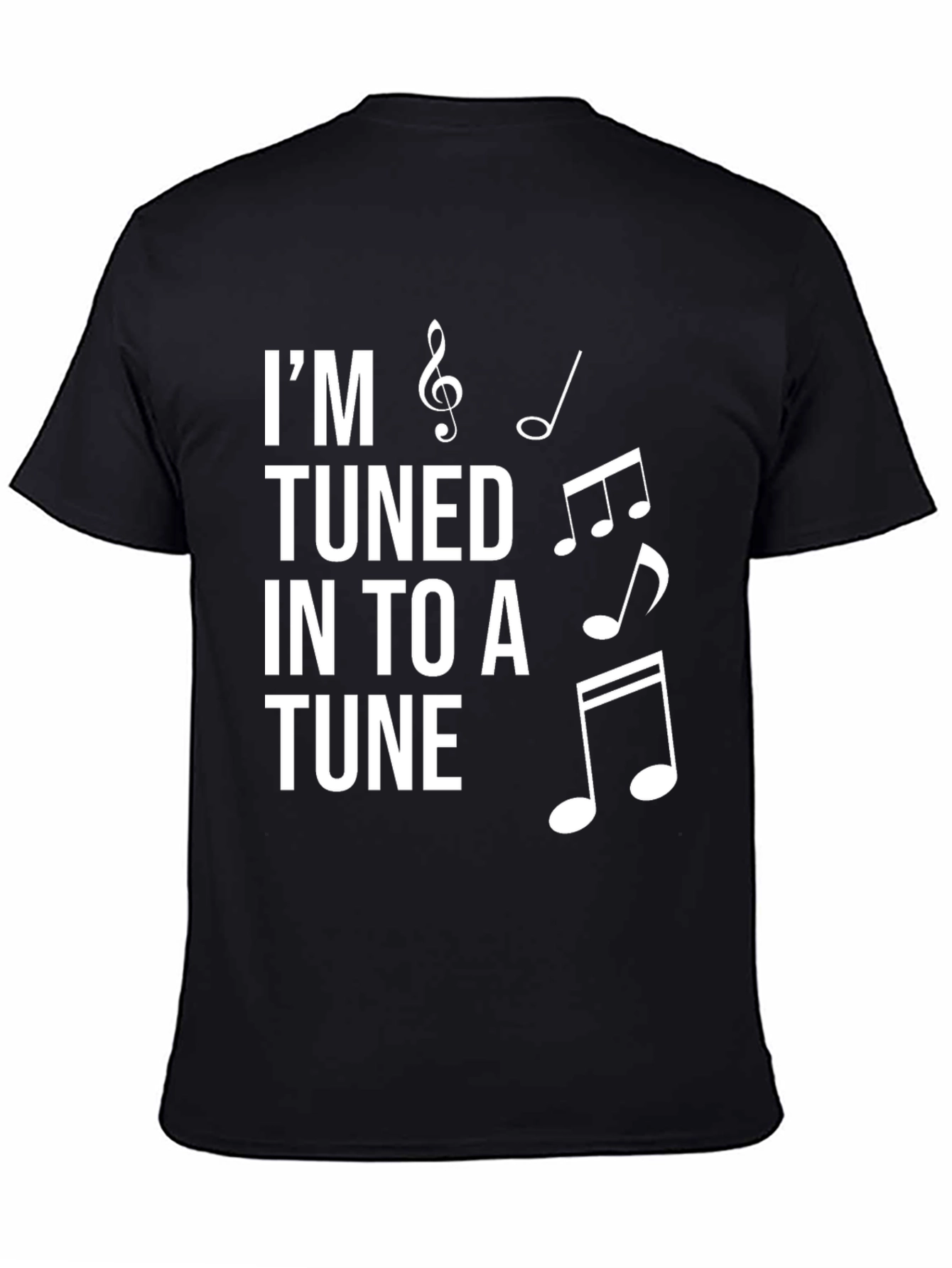 Im Tuned In To A Tune Black T-Shirt