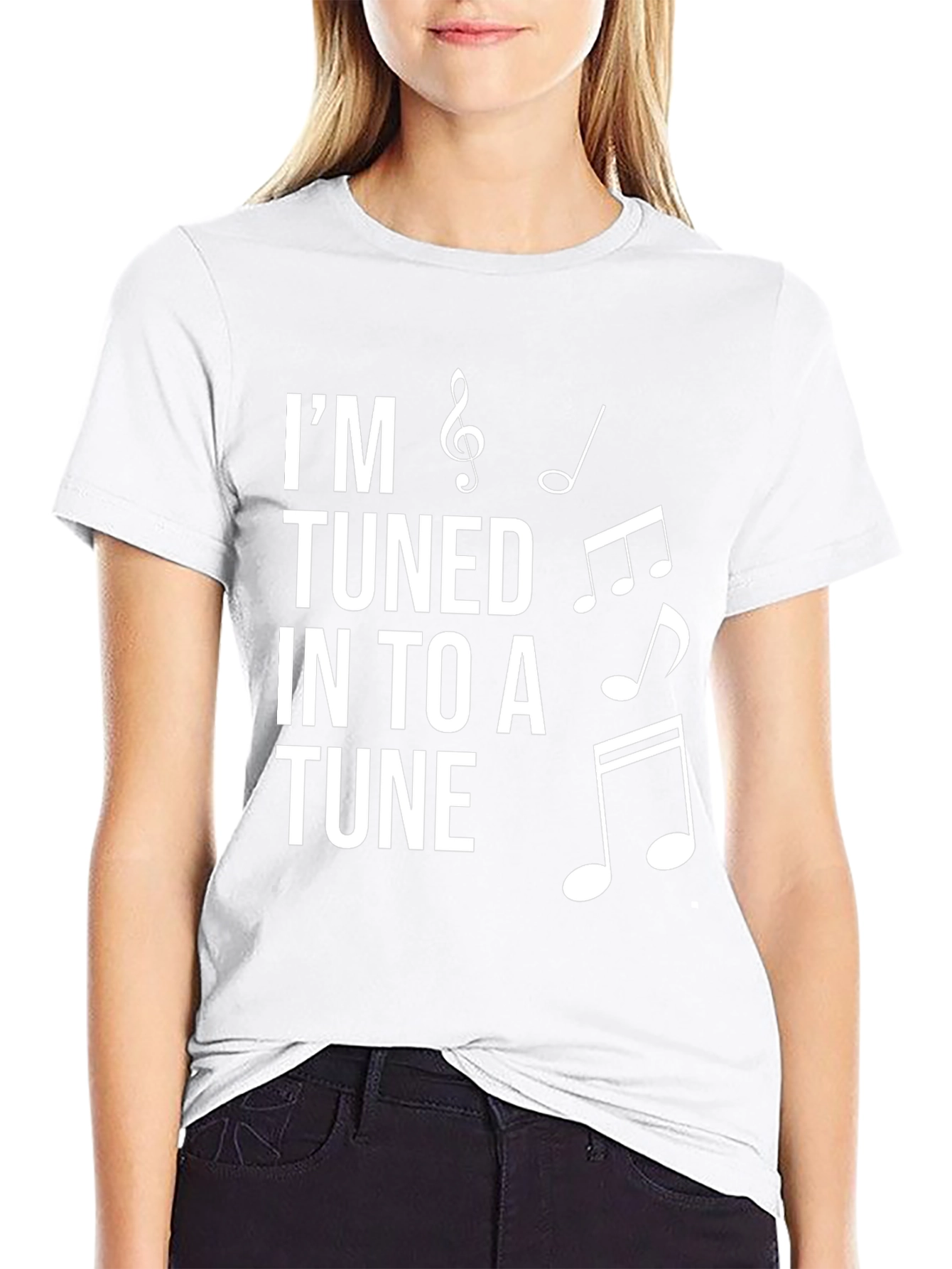 Im Tuned In To A Tune Black T-Shirt