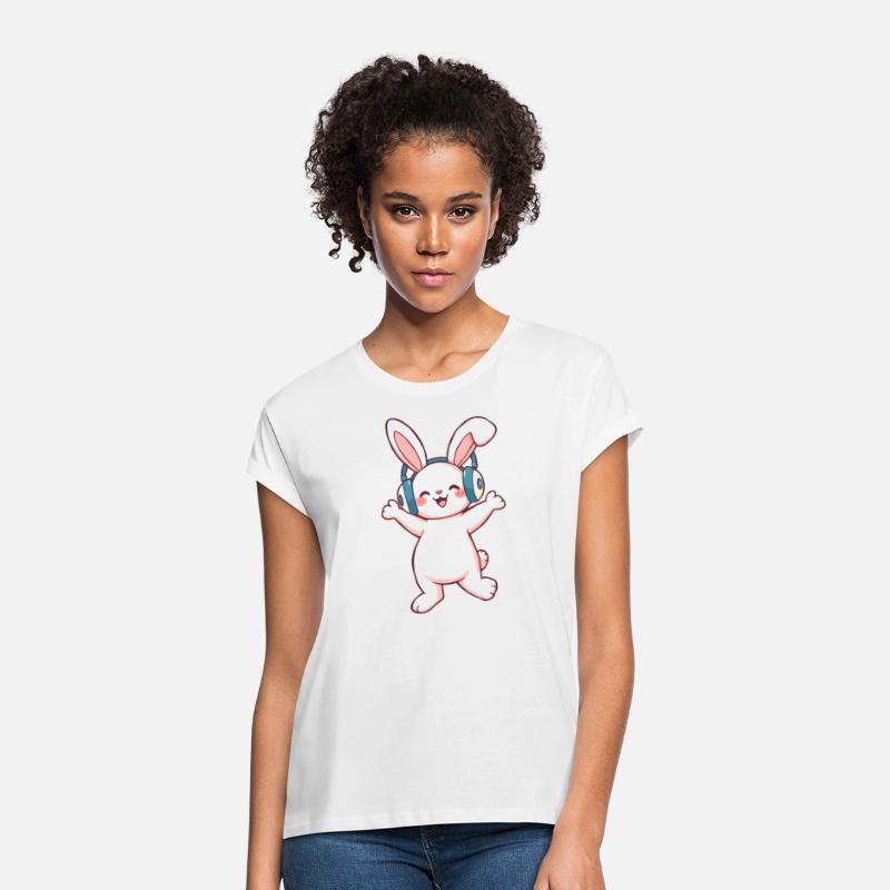 Joyful Bunny with Headphones