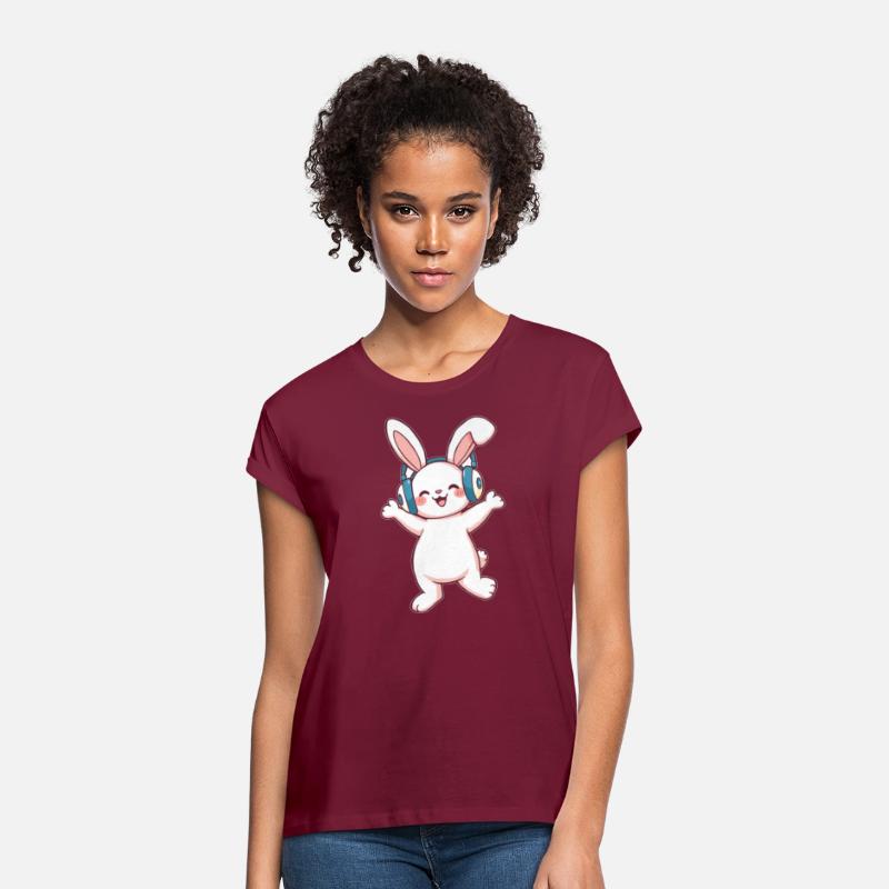 Joyful Bunny with Headphones