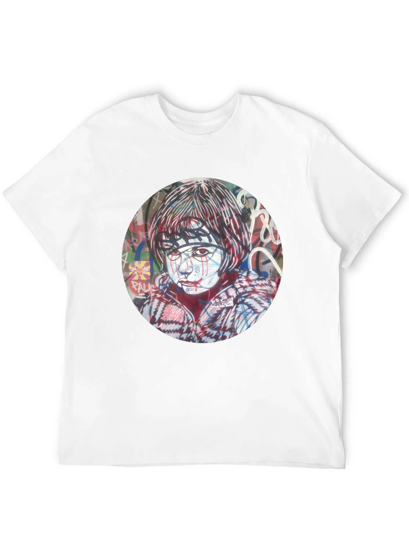 Artistic Graphic Print Black T-Shirt