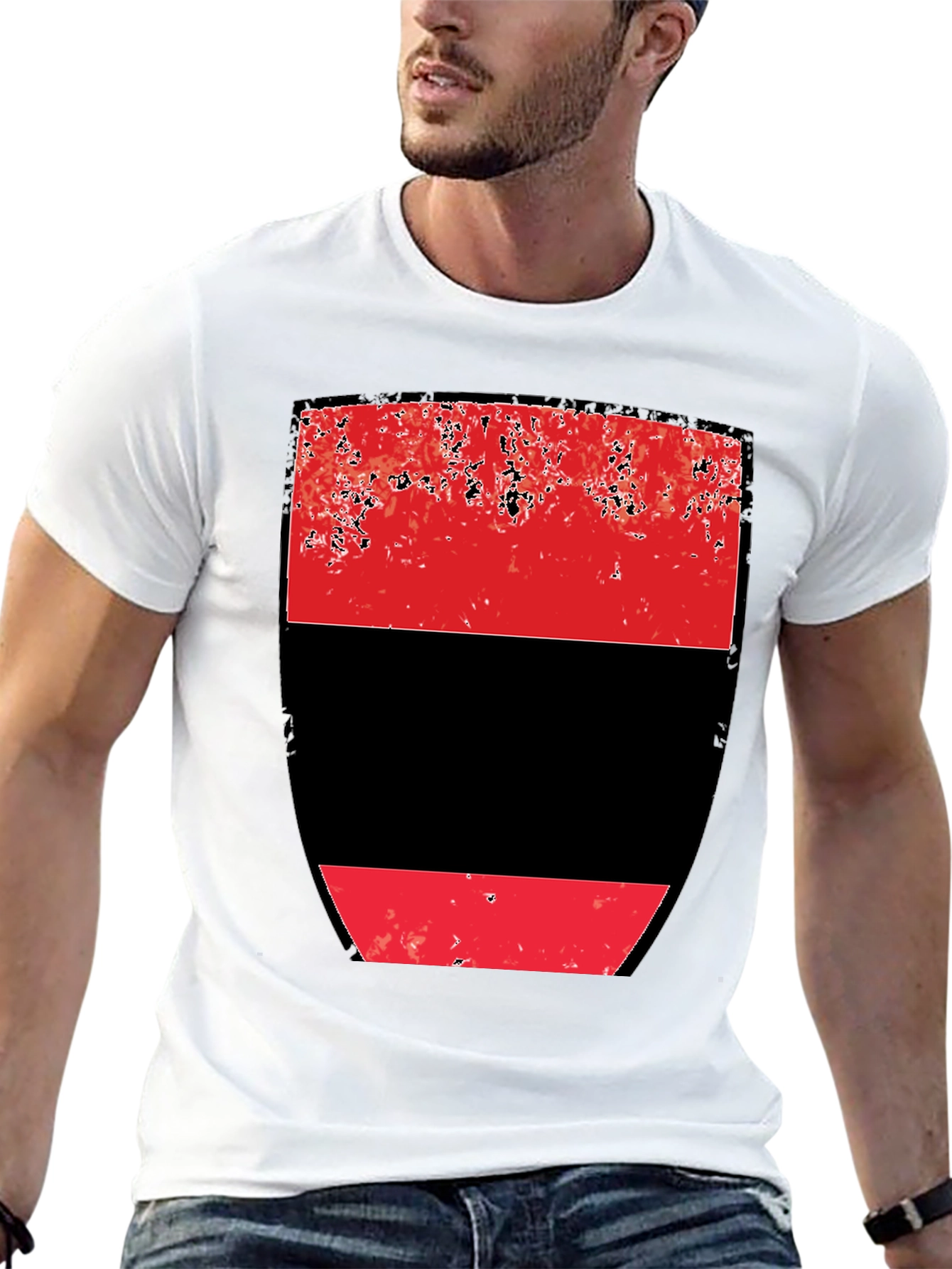 Abstract Red and Black Graphic Tee