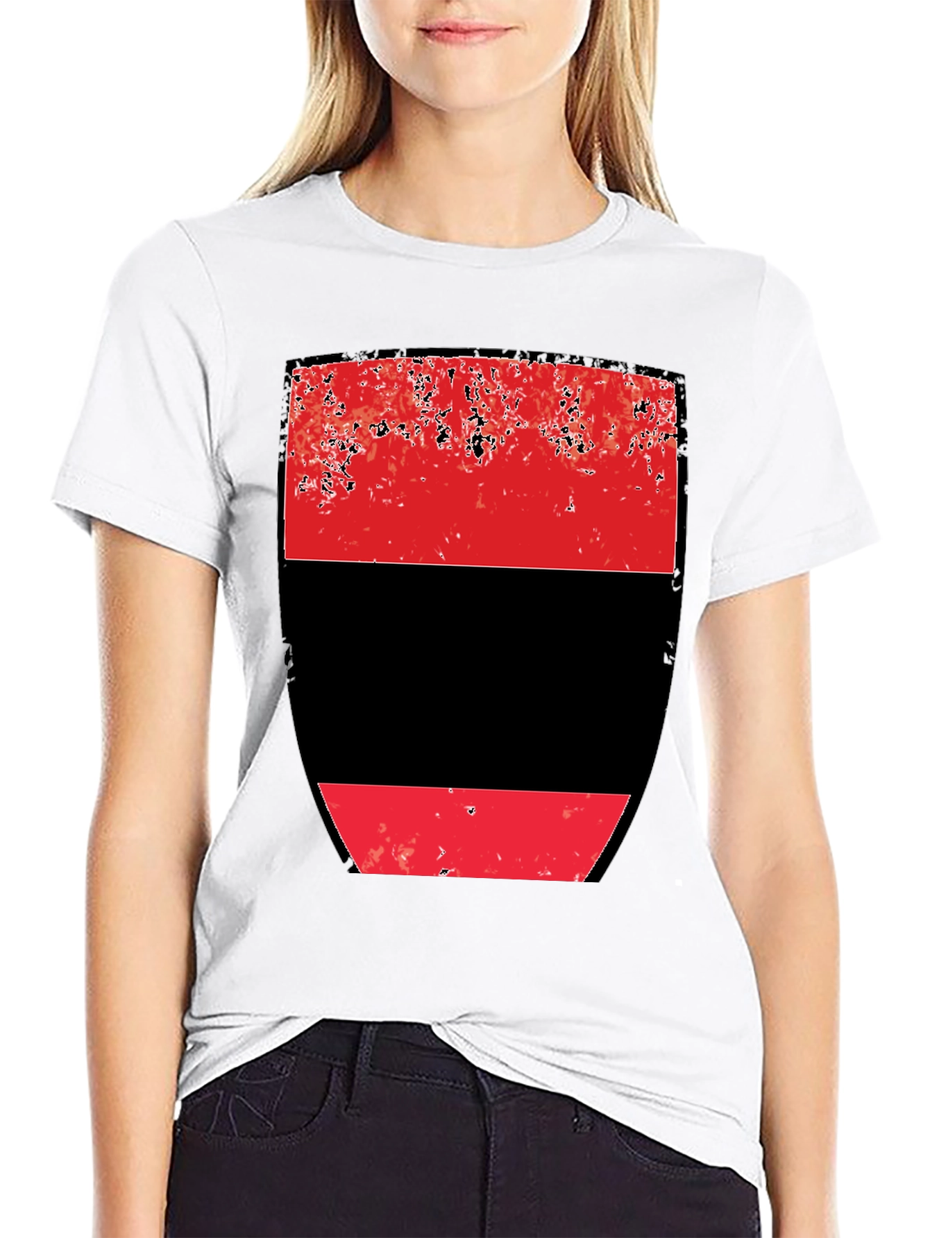 Abstract Red and Black Graphic Tee