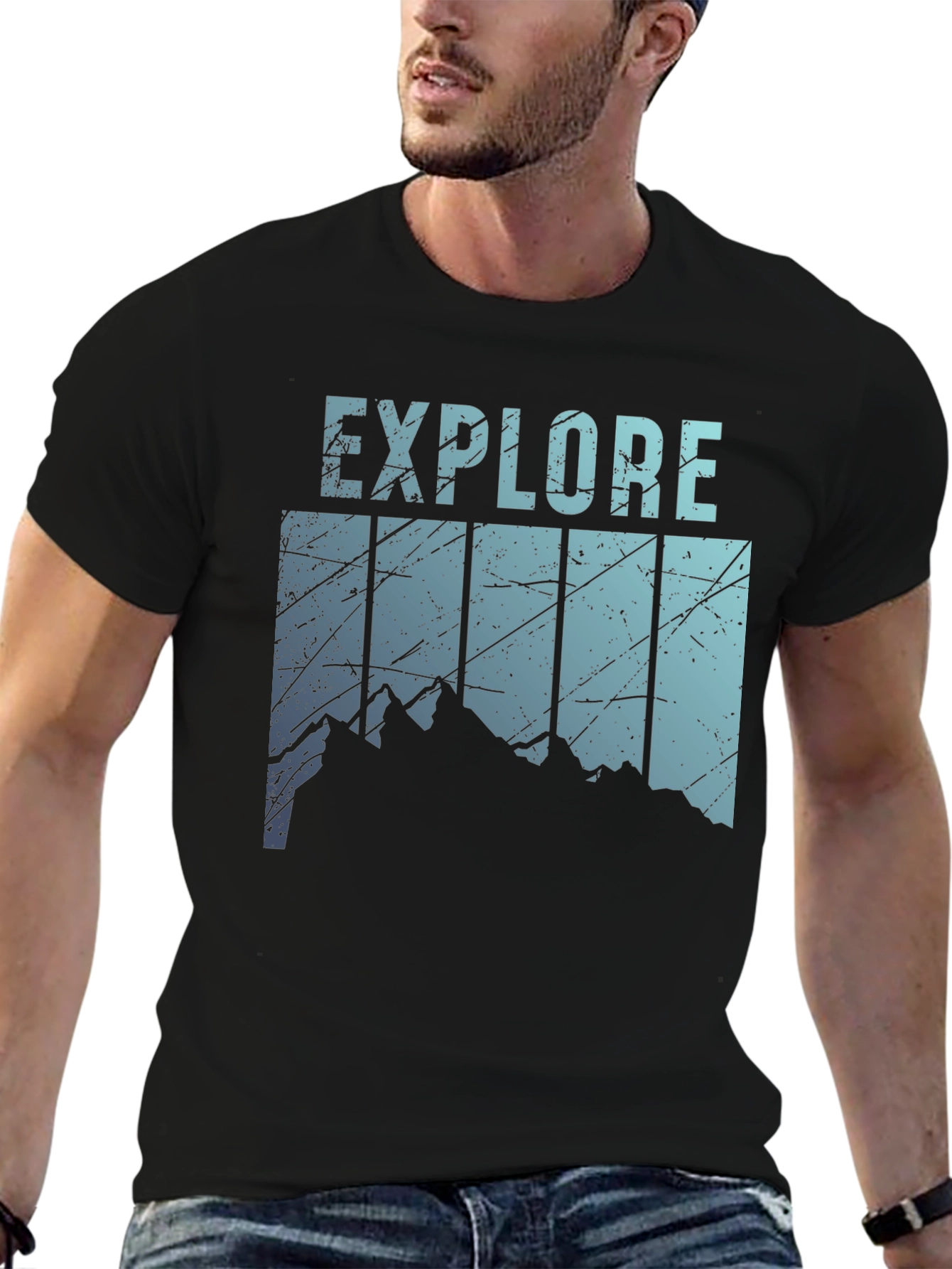 Explore Mountain Graphic Tee - Black