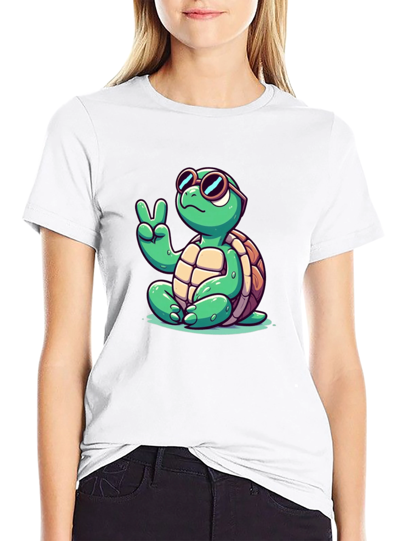 Peace Turtle Black T-Shirt