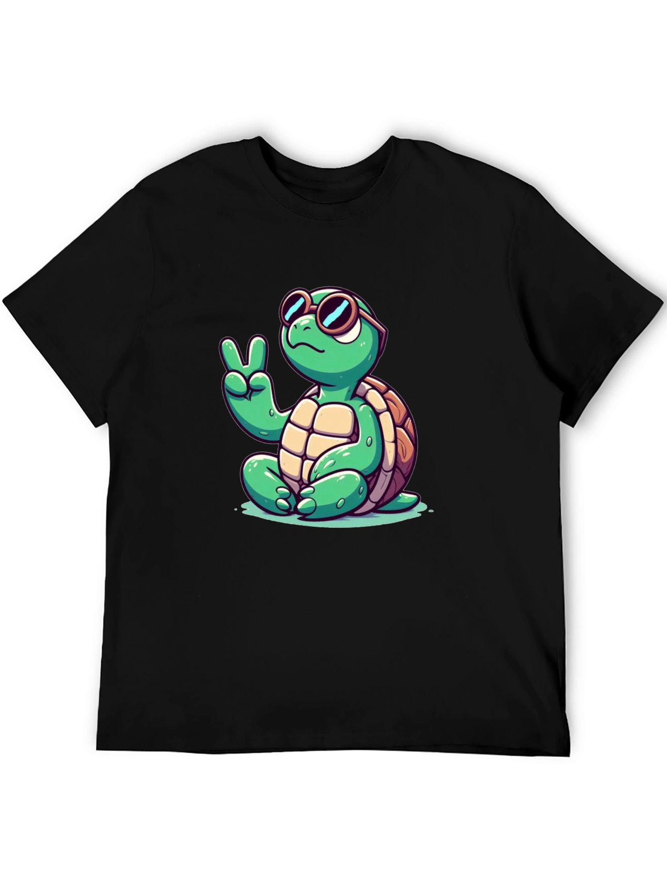 Peace Turtle Black T-Shirt