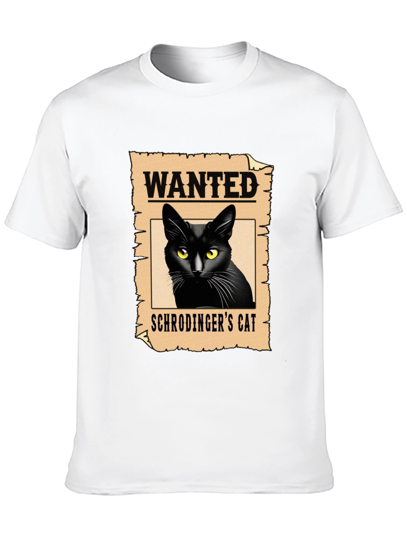 Wanted Schrödingers Cat Black T-Shirt