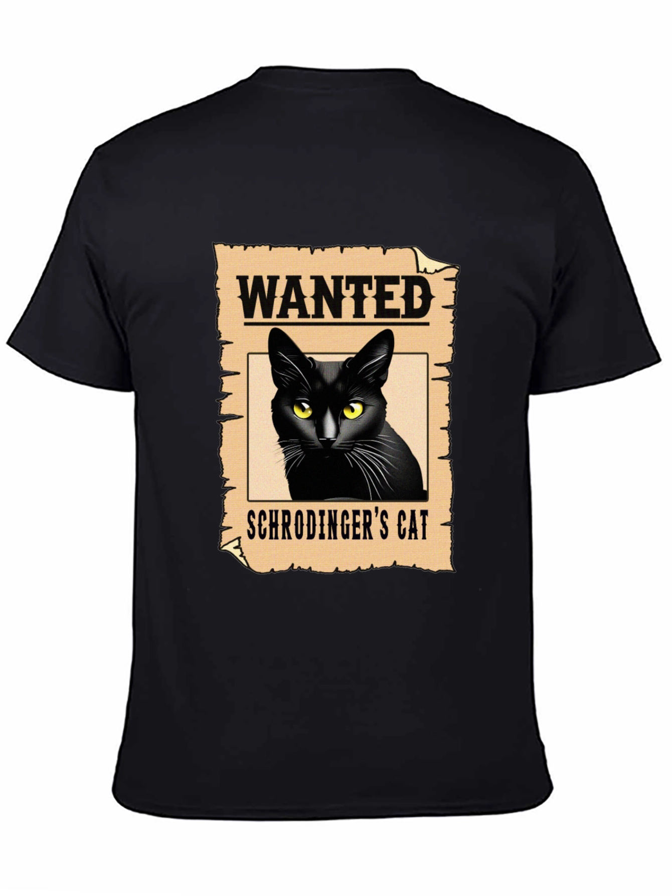 Wanted Schrödingers Cat Black T-Shirt