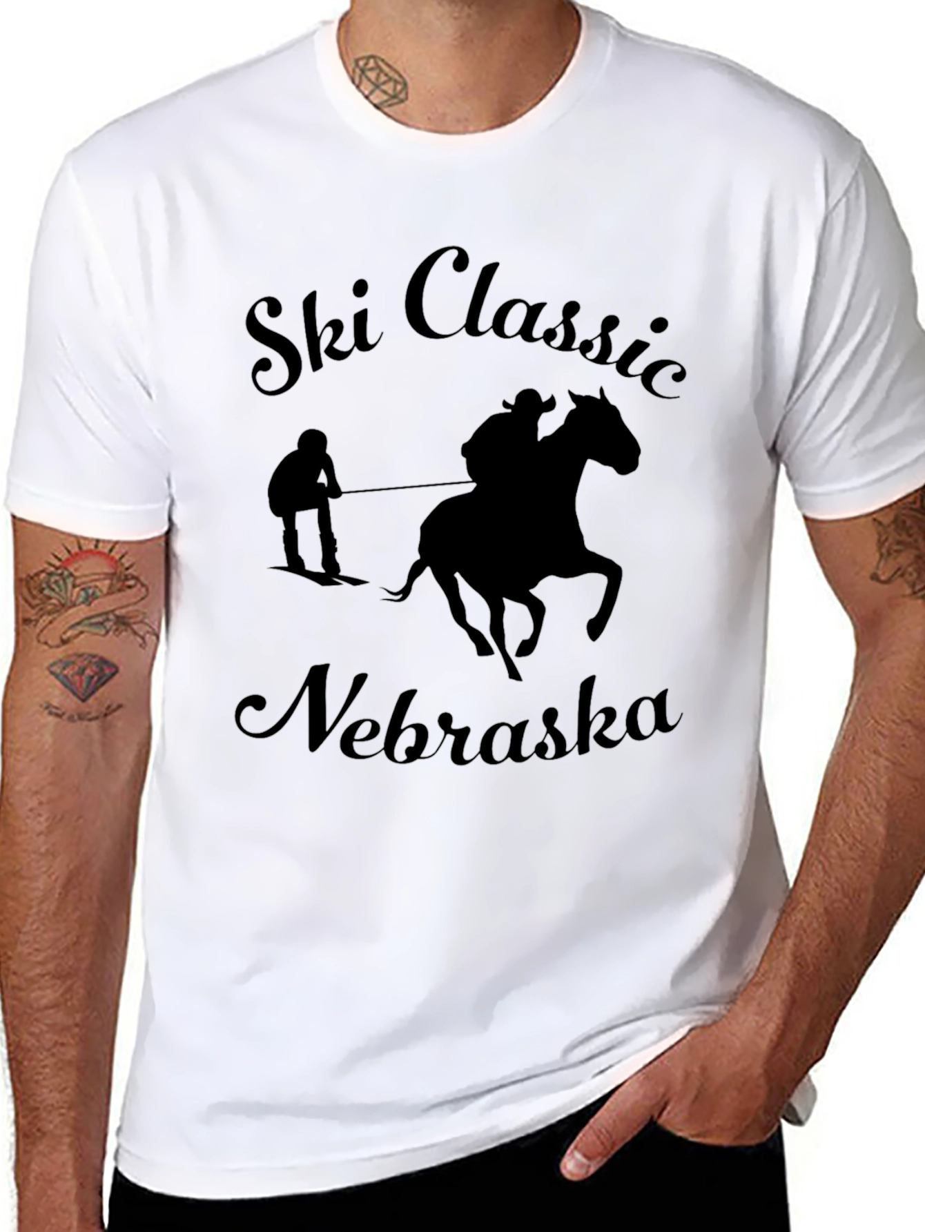 Ski Classic Nebraska Black T-Shirt