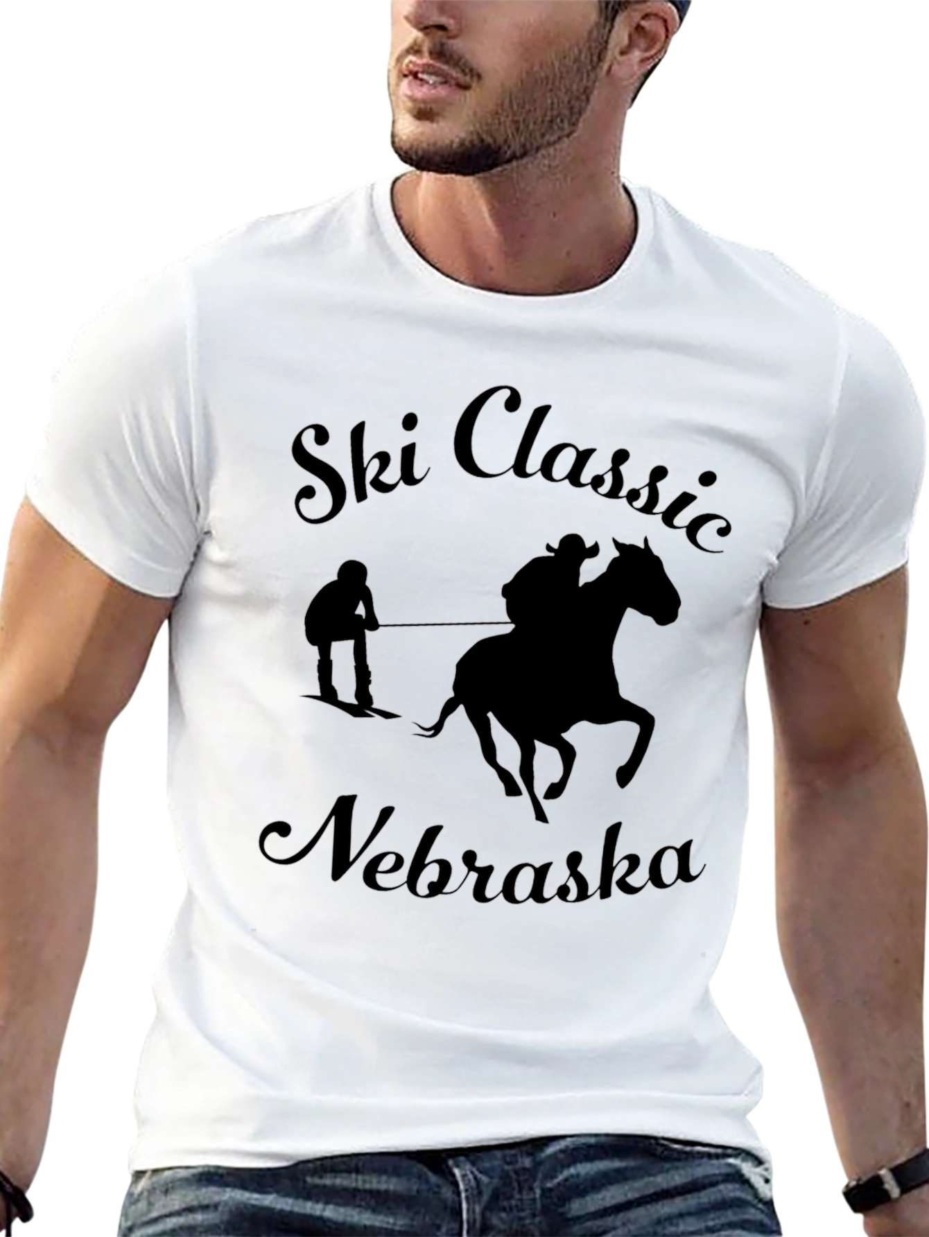 Ski Classic Nebraska Black T-Shirt