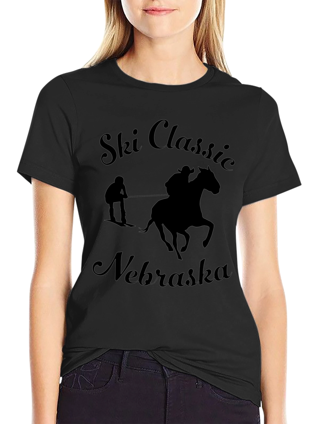 Ski Classic Nebraska Black T-Shirt