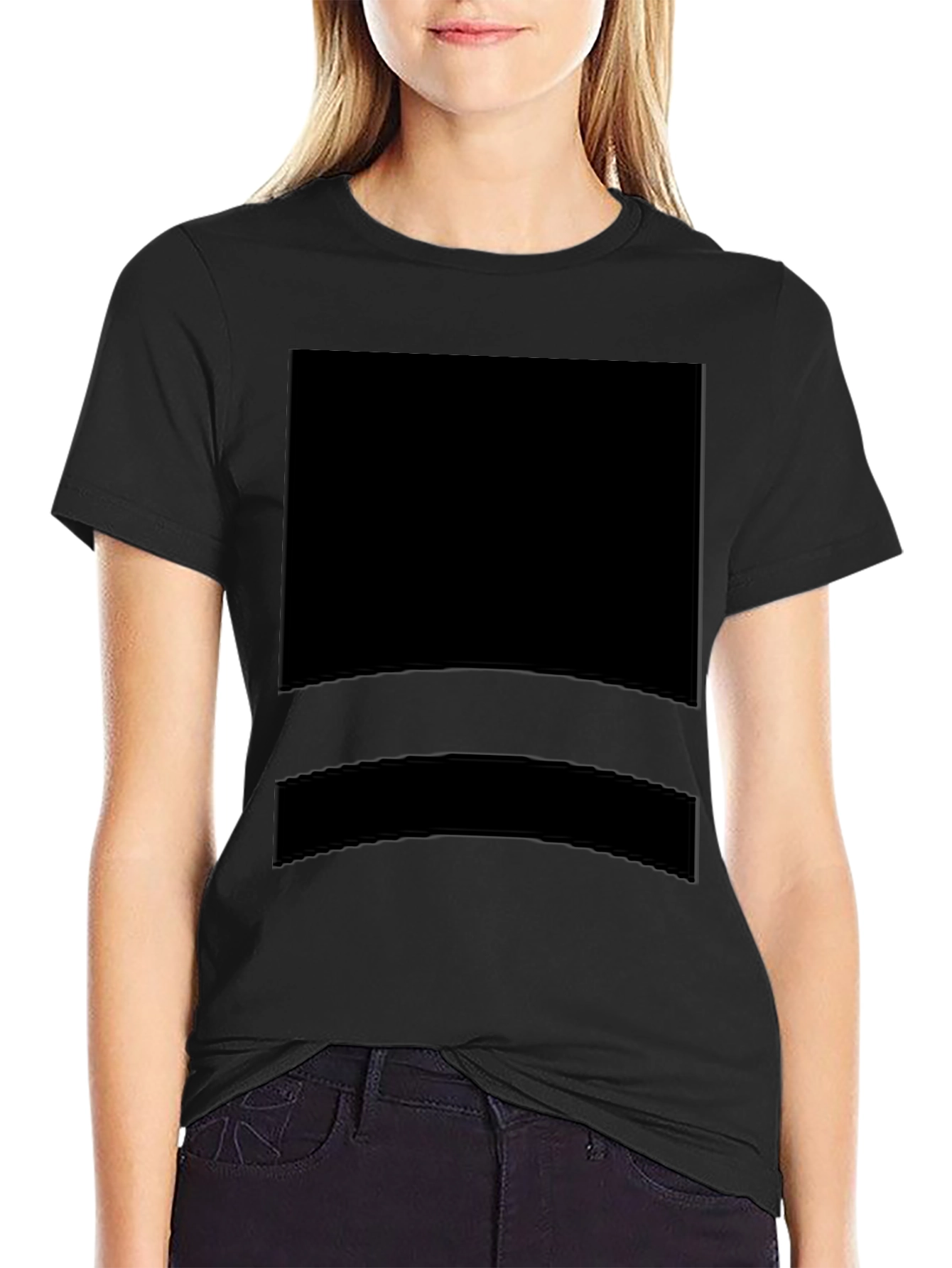 Mens Solid Black Casual Short Sleeve T-Shirt