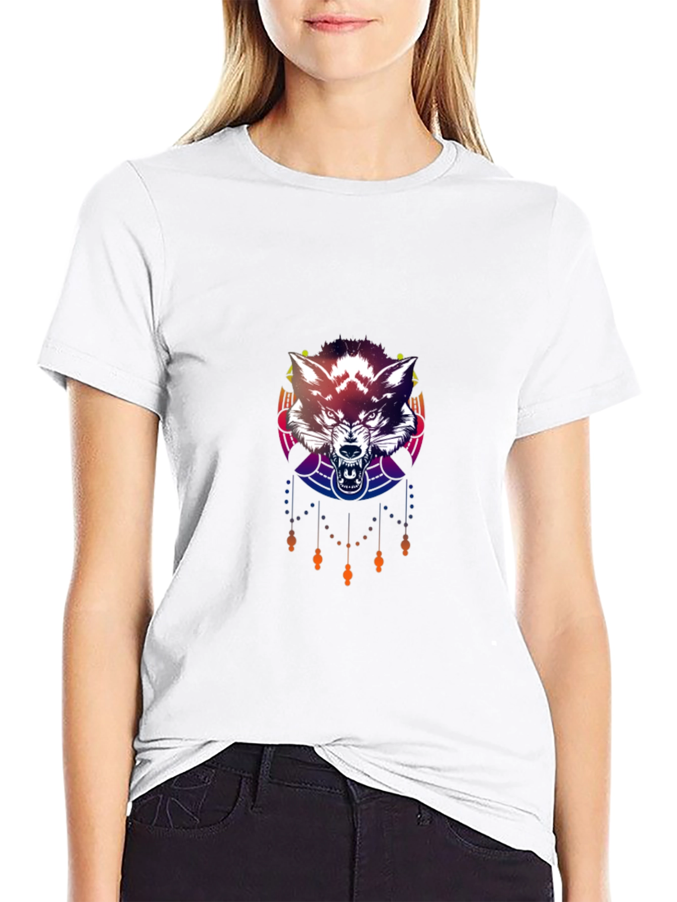 Wolf Graphic Tee - Mens Black Short Sleeve