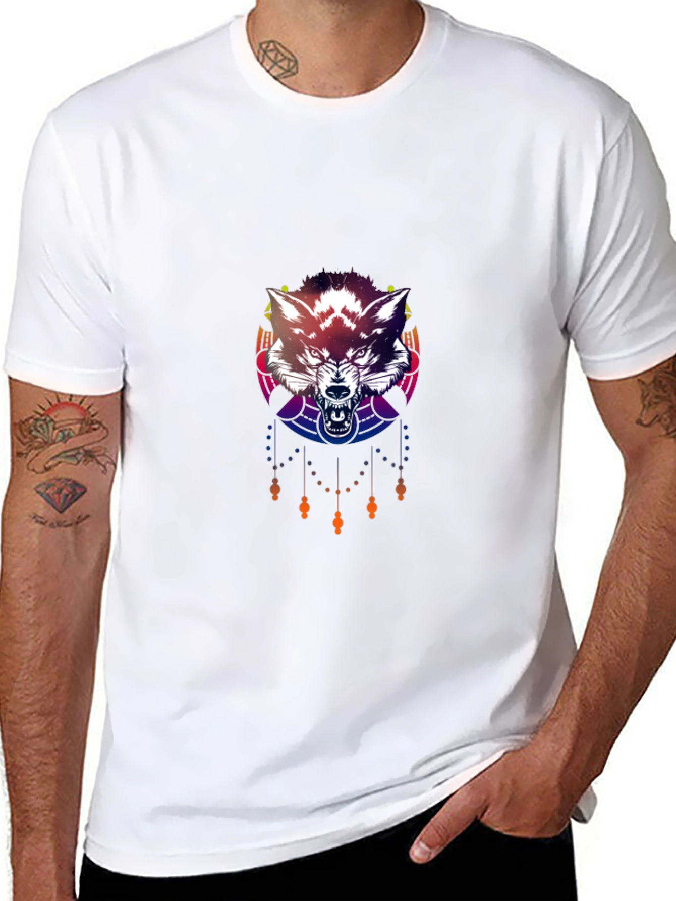 Wolf Graphic Tee - Mens Black Short Sleeve