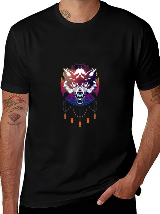Wolf Graphic Tee - Mens Black Short Sleeve