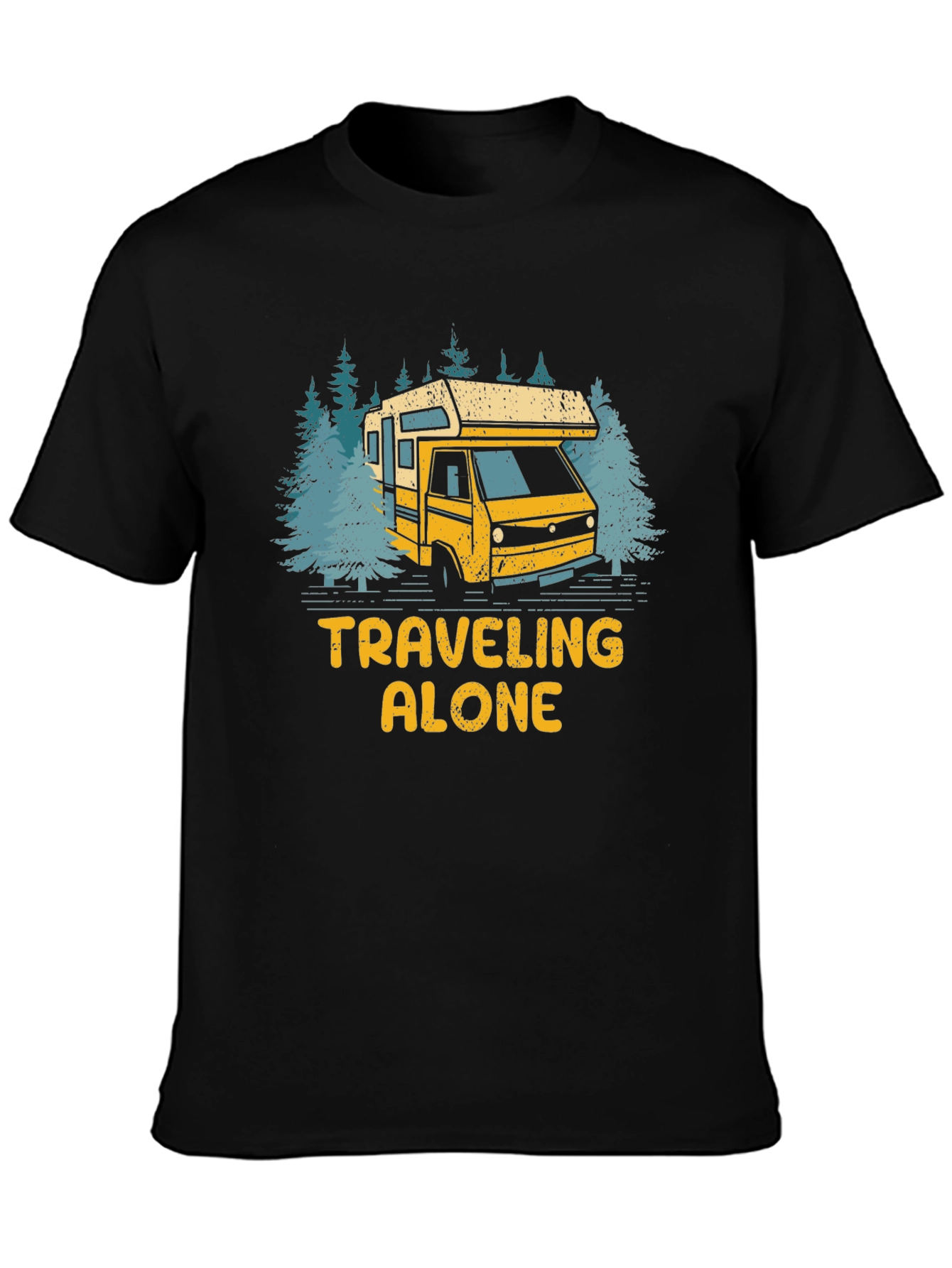 Traveling Alone Camper Van Graphic Tee