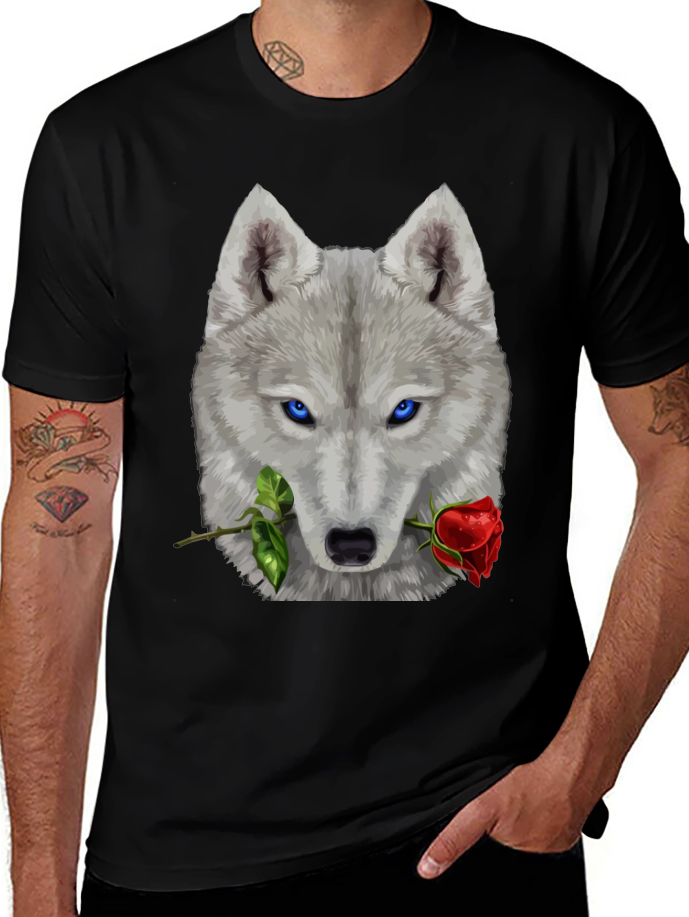 Wolf & Rose Graphic T-Shirt - Mens Black Tee