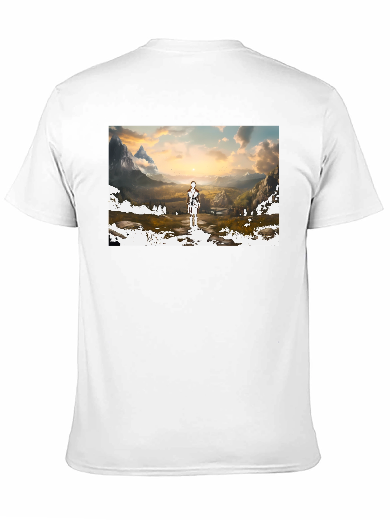 Artistic Landscape Graphic T-Shirt - Black