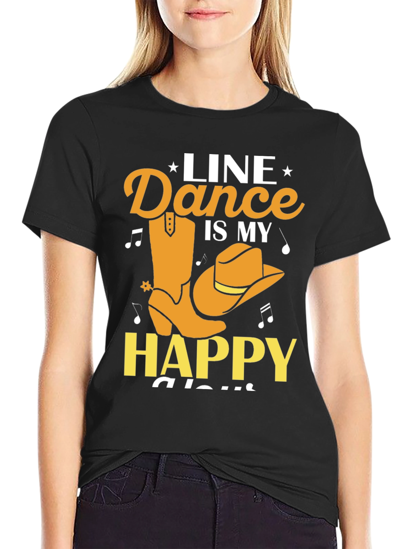 Line Dance Is My Happy Place Graphic Tee