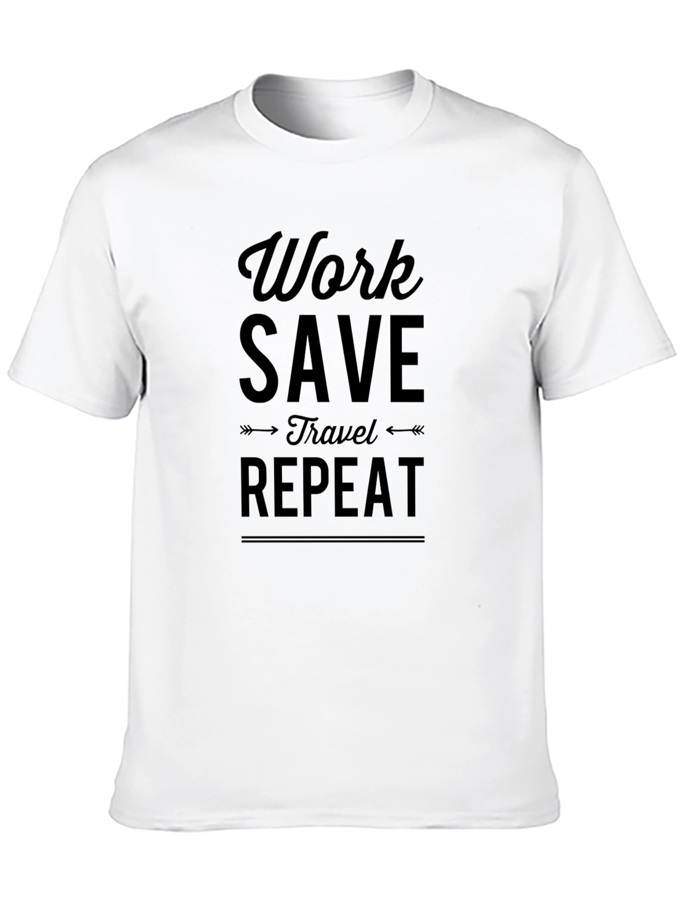 Work Save Travel Repeat Black Graphic Tee