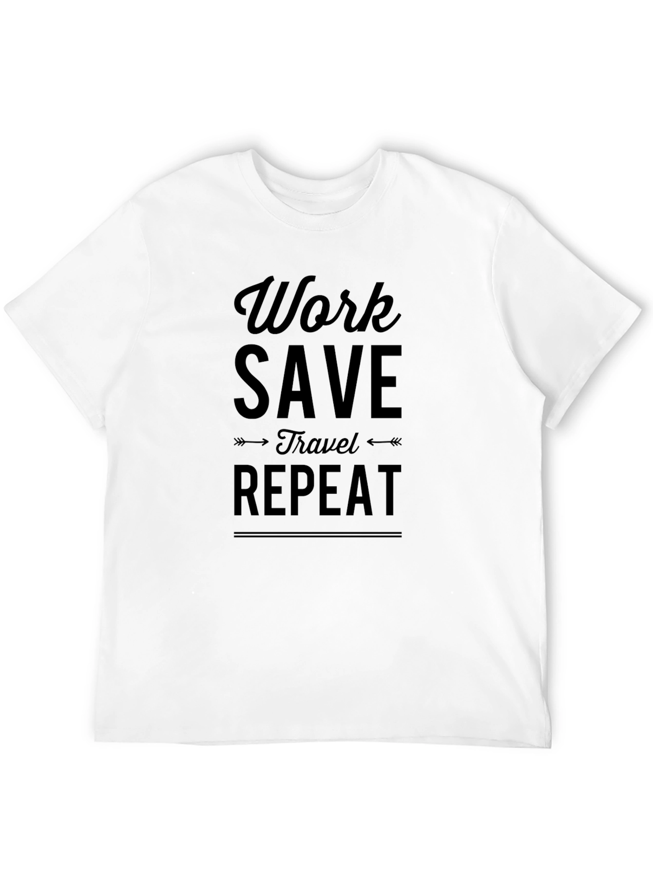 Work Save Travel Repeat Black Graphic Tee
