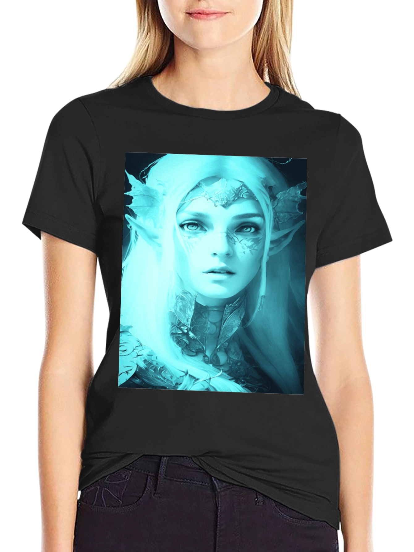 Fantasy Elf Graphic Tee - Mens Black T-Shirt