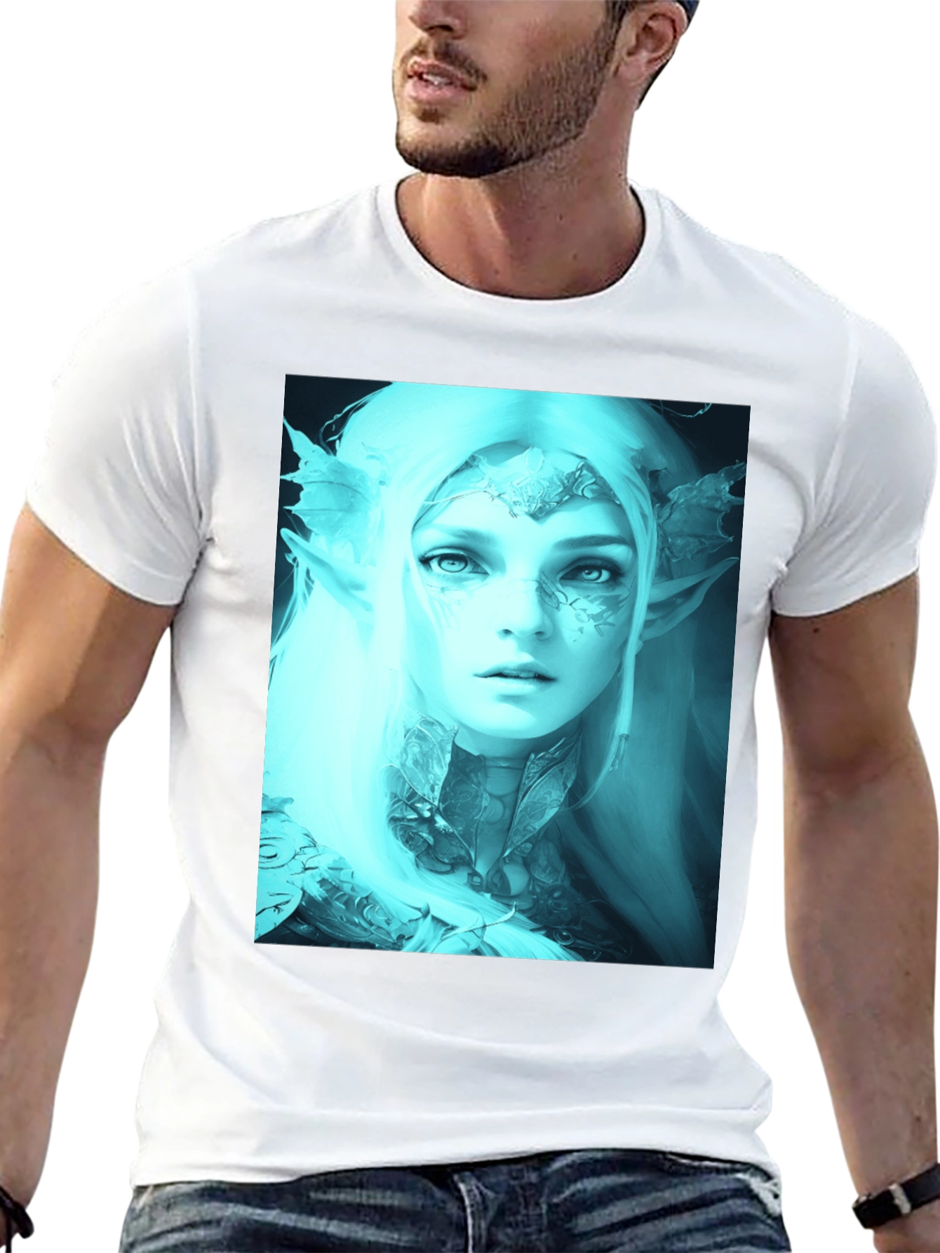 Fantasy Elf Graphic Tee - Mens Black T-Shirt