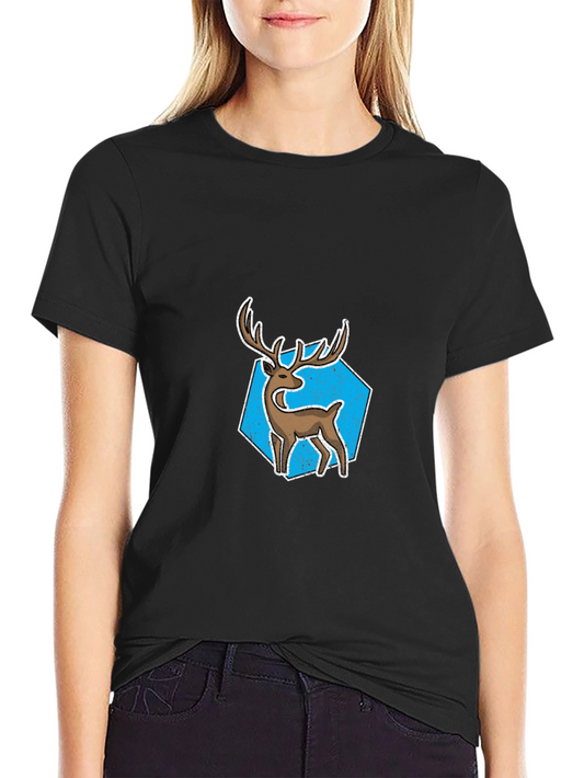 Mens Black Deer Graphic Tee