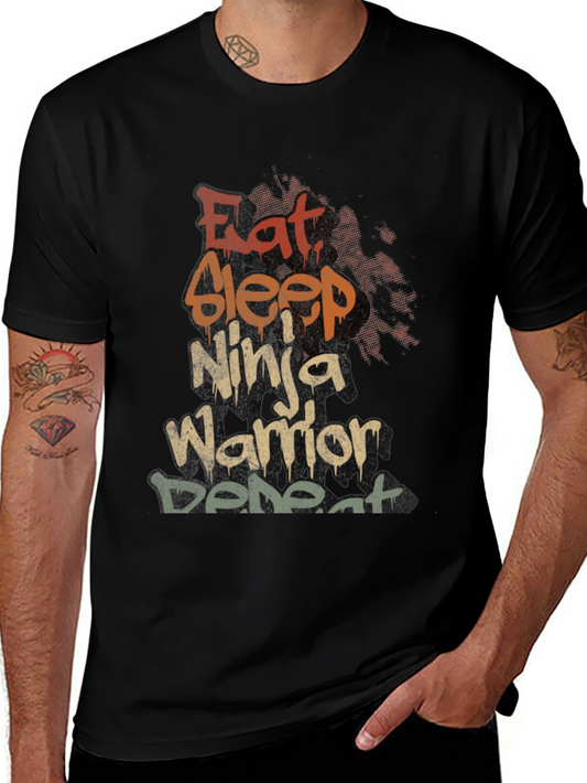 Eat Sleep Ninja Warrior Defeat Graphic T-Shirt