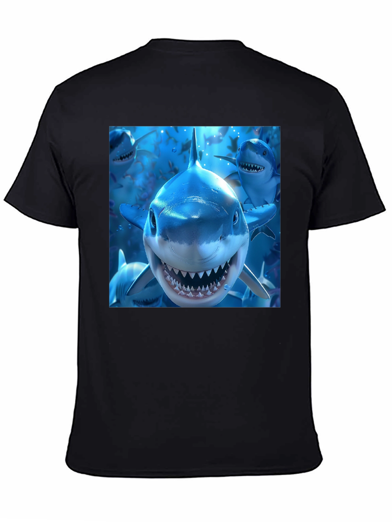 Shark Squad Tee - Mens Black Graphic T-Shirt