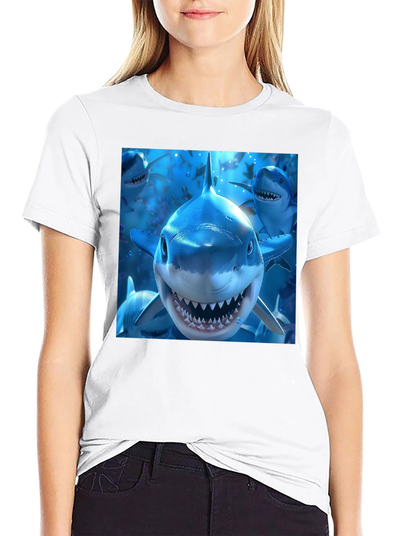 Shark Squad Tee - Mens Black Graphic T-Shirt