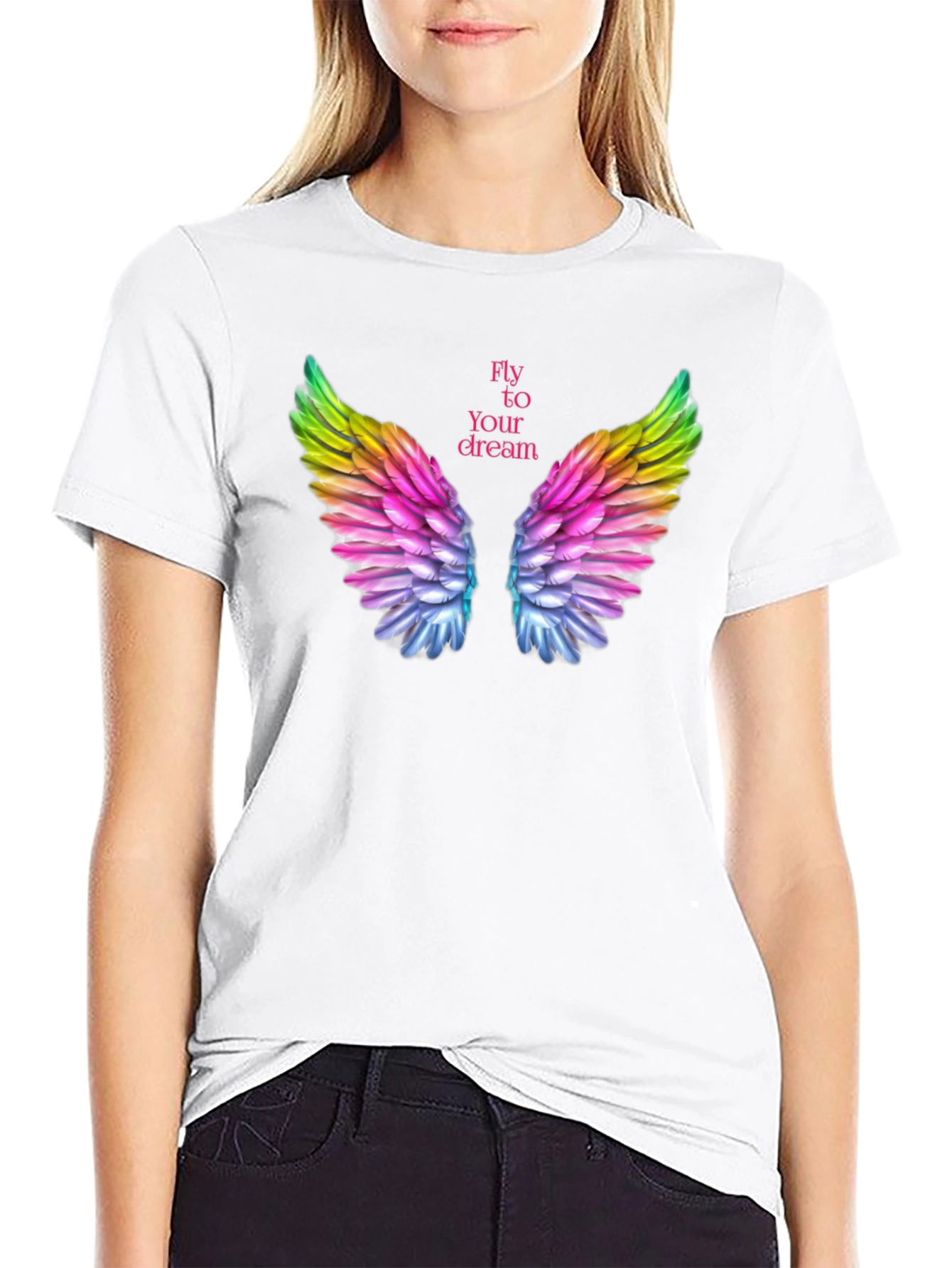 Dream Wings Graphic Black T-Shirt