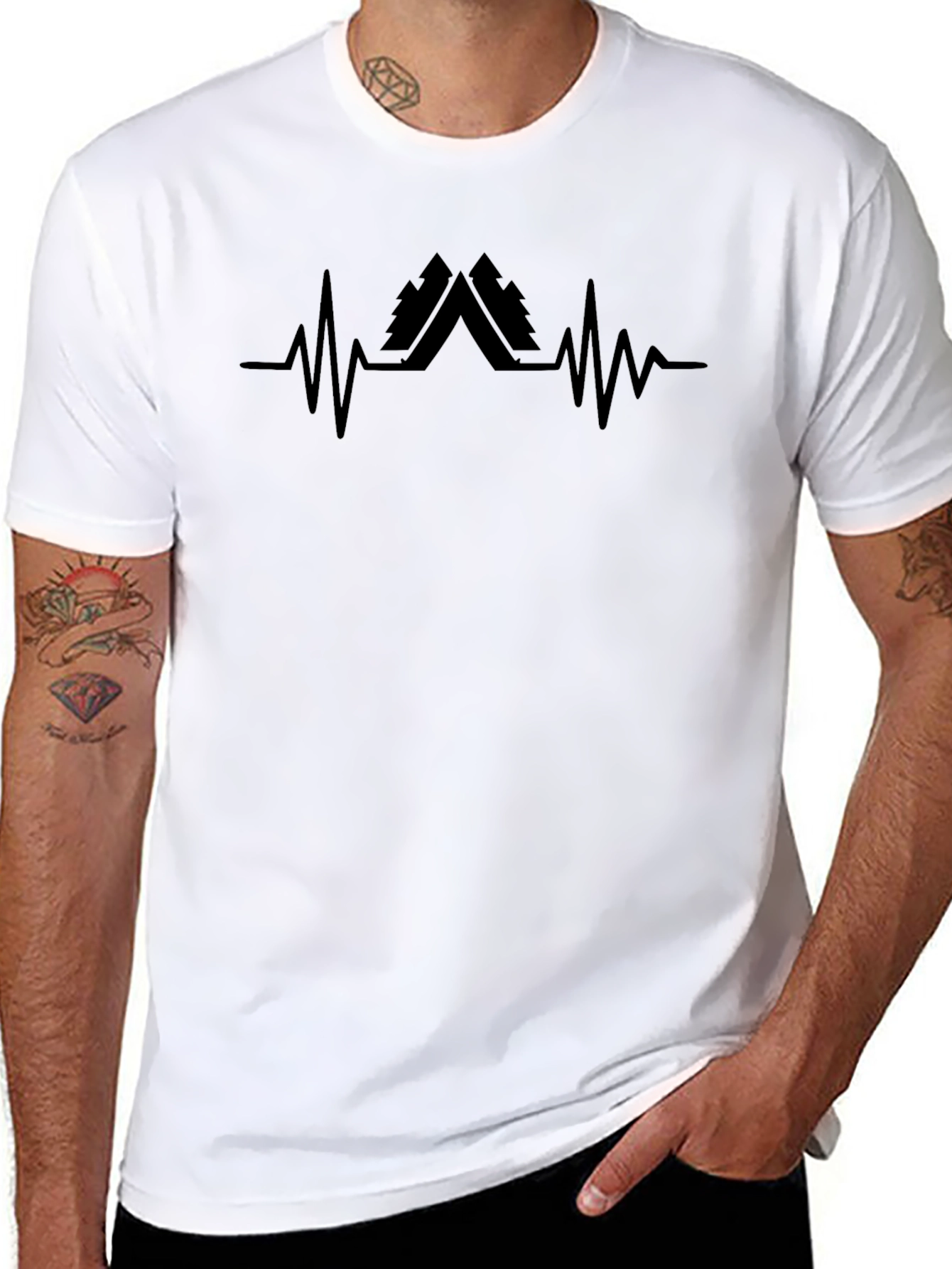 Mountain Heartbeat Graphic Tee - Black