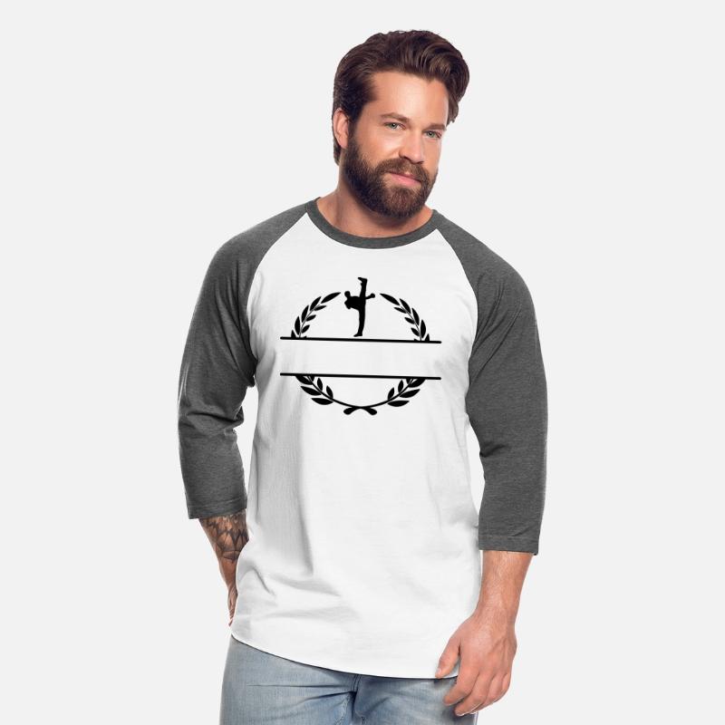 Karate or taekwondo high kick in laurel wreath