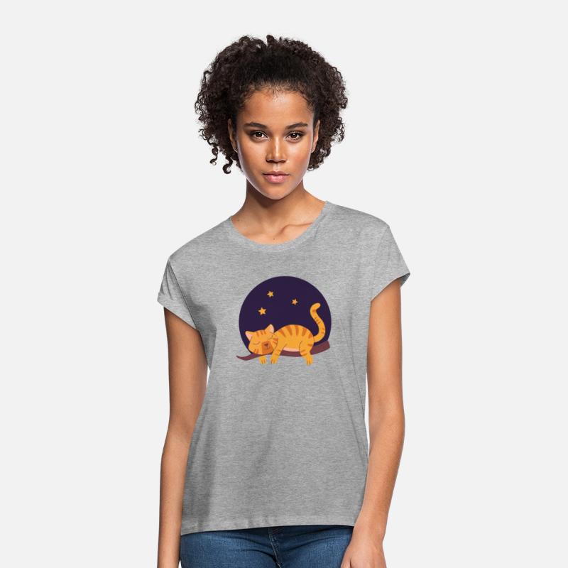 kawaii cat napping on branch at night among stars